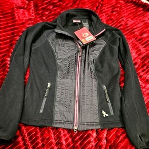 Harley Davidson pink label stitched fleece jacket, size L